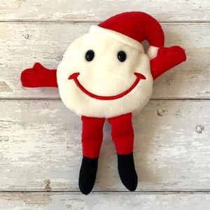 Christmas Snow Ball In A Santa Hat Plushie Stuffed Toy 9in Red White
